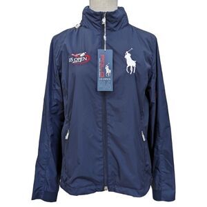 Polo Ralph Lauren x US Open 2014 Women's Navy Windbreaker Bomber Jacket Sz M NWT